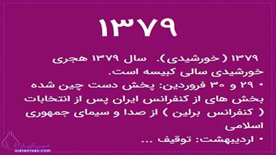 سال ۱۳۷۹ هجری شمسی برابر با سال ۲۰۰۰ تا ۲۰۰۱ میلادی است. این سال از نظر تاریخی بسیار مهم بود، چون با پایان قرن بیستم و آغاز قرن بیست‌ویکم همزمان شد. در ایران، دوران ریاست‌جمهوری محمد خاتمی ادامه داشت و کشور شاهد توقیف گسترده مطبوعات اصلاح‌طلب و اعتراضات دانشجویی بود 