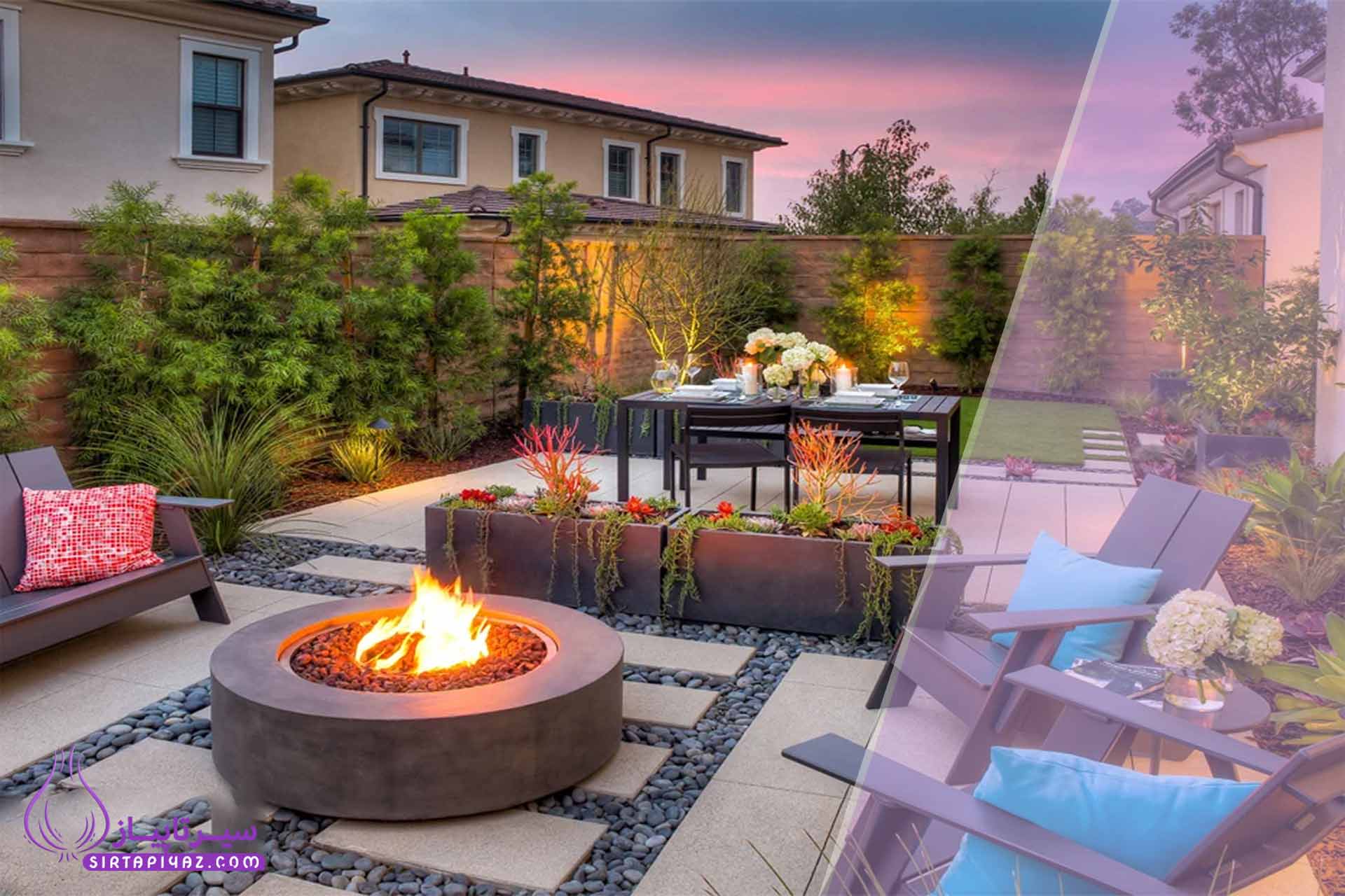 طراحی حیاط ویلاهای شمالی | تلفیق طبیعت و سنت ایرانی