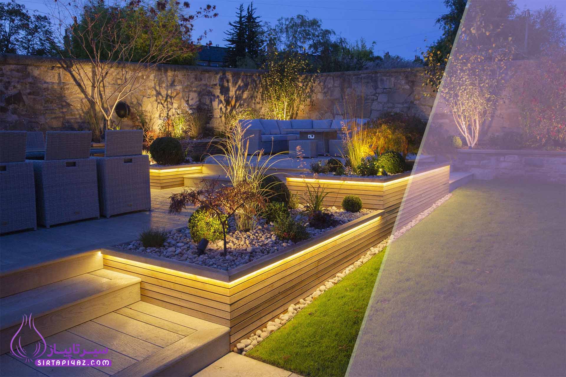 نور و شب | طراحی خلاقانه حیاط برای ایمنی و آرامش