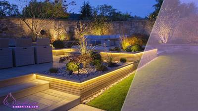 ایده های نورپردازی حیاط برای امنیت و زیبایی در شب