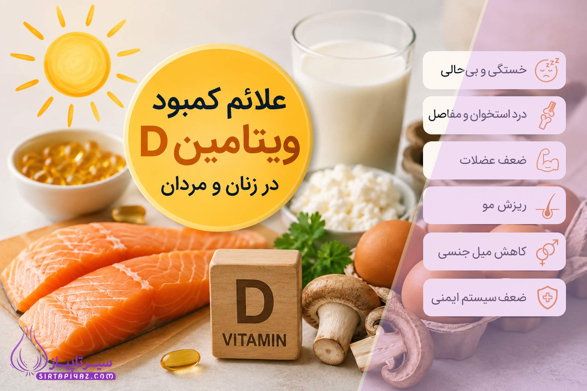 علائم کمبود ویتامین D | نشانه ها، خطرات و بهترین راه درمان