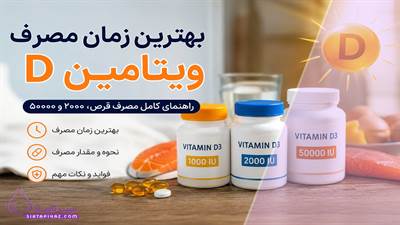 بهترین زمان مصرف ویتامین D، نحوه مصرف قرص ویتامین دی ۵۰۰۰۰، ۲۰۰۰ و ۱۰۰۰، فواید، مقدار مصرف و نکات مهم را کامل بخوانید.