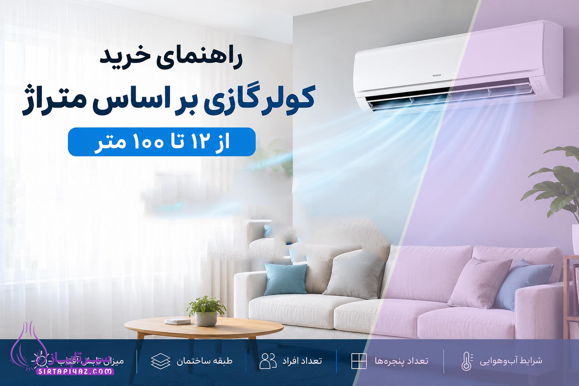 راهنمای خرید کولر گازی بر اساس متراژ | از ۱۲ تا ۱۰۰ متر