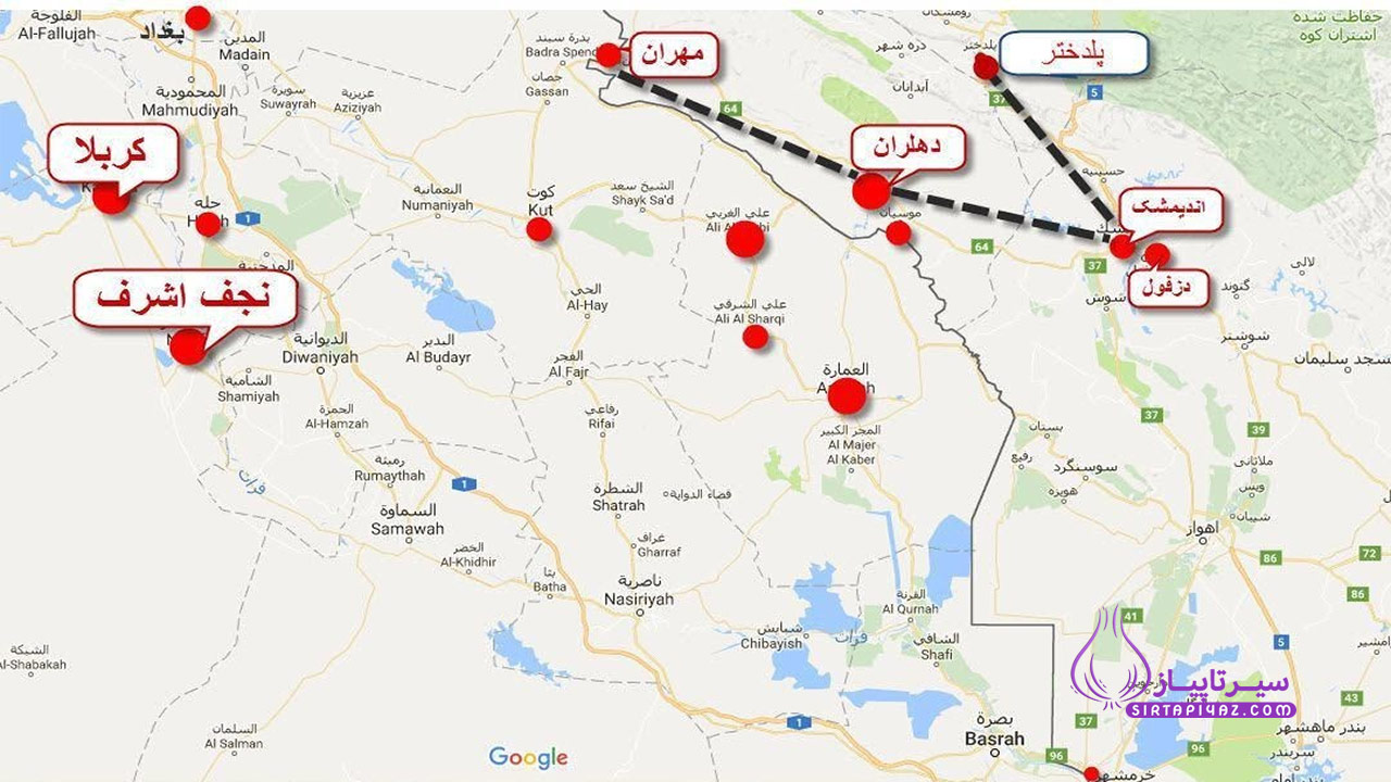 مرز مهران نقشه